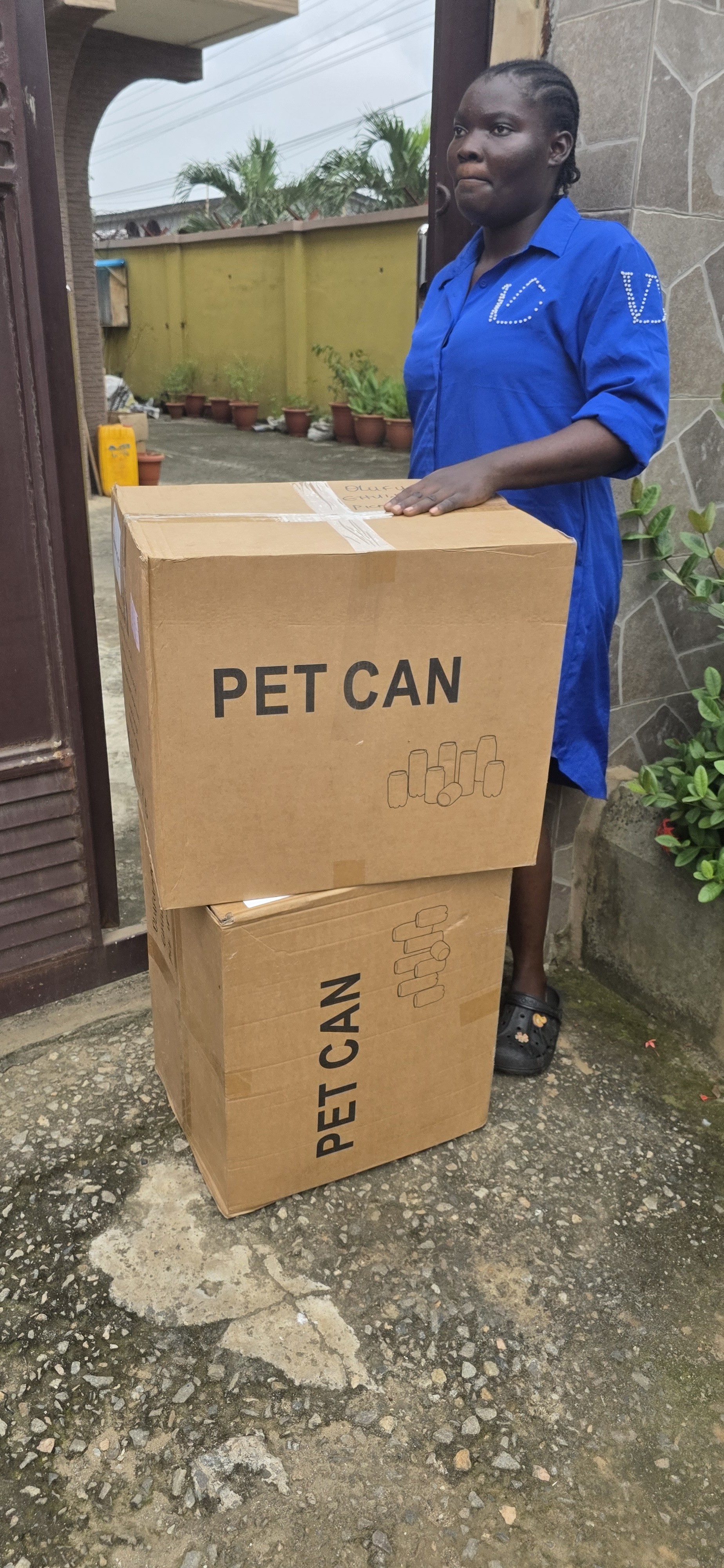 Staff receiving packaging materials